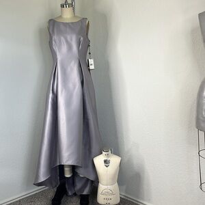 Adrianna Papell Pockets Pleat Sleevless High Low Ballgown Dress Prom Bridesmaid